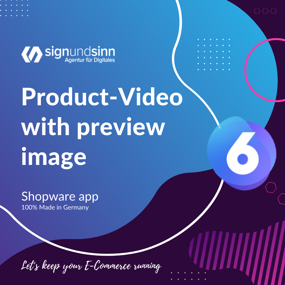 Produkt-Video mit Vorschaubild Shopware 6 Plugin