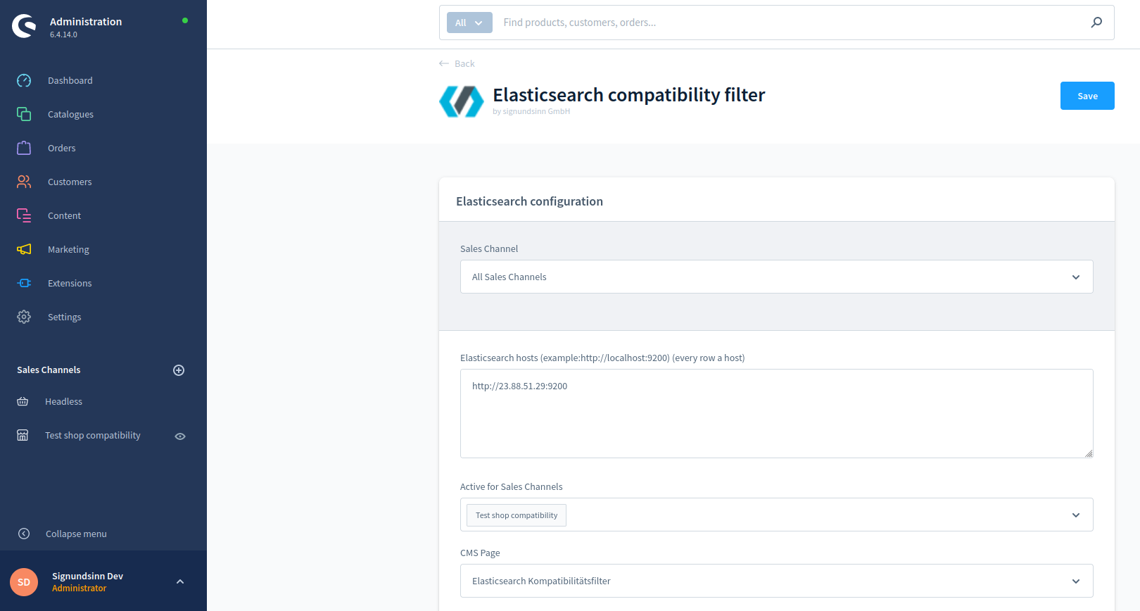 Elasticsearch Kompatibilitätsfilter