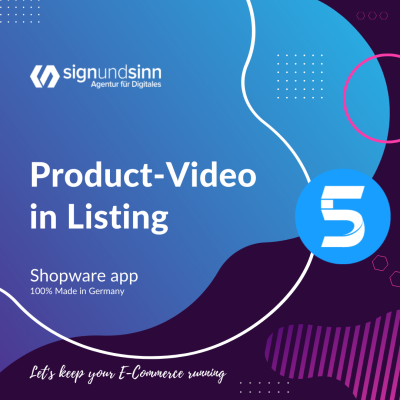 Produkt-Video im Listing und Detailseite Shopware 5